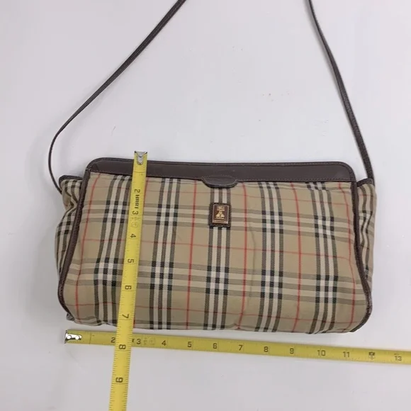 Burberry Ltd Ed Vintage "Shelter Under A Burberrys" Crossbody bag Fabric leather - Picture 15 of 17